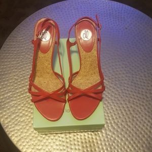 Red sling back sandle